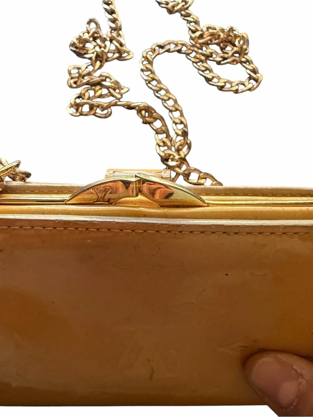 Louis Vuitton Brown Vernis Patent Leather Chain Crossbody